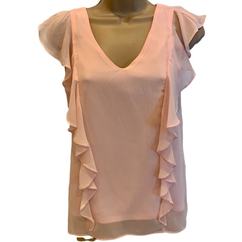 BCX Peach Chiffon Sleeveless Top S‎